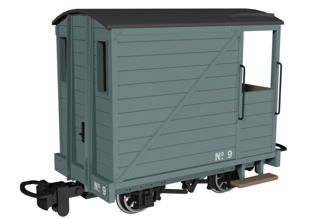 RAPIDO 990803 OO9 Gauge Single Veranda Brake Van – Plain Grey No.9