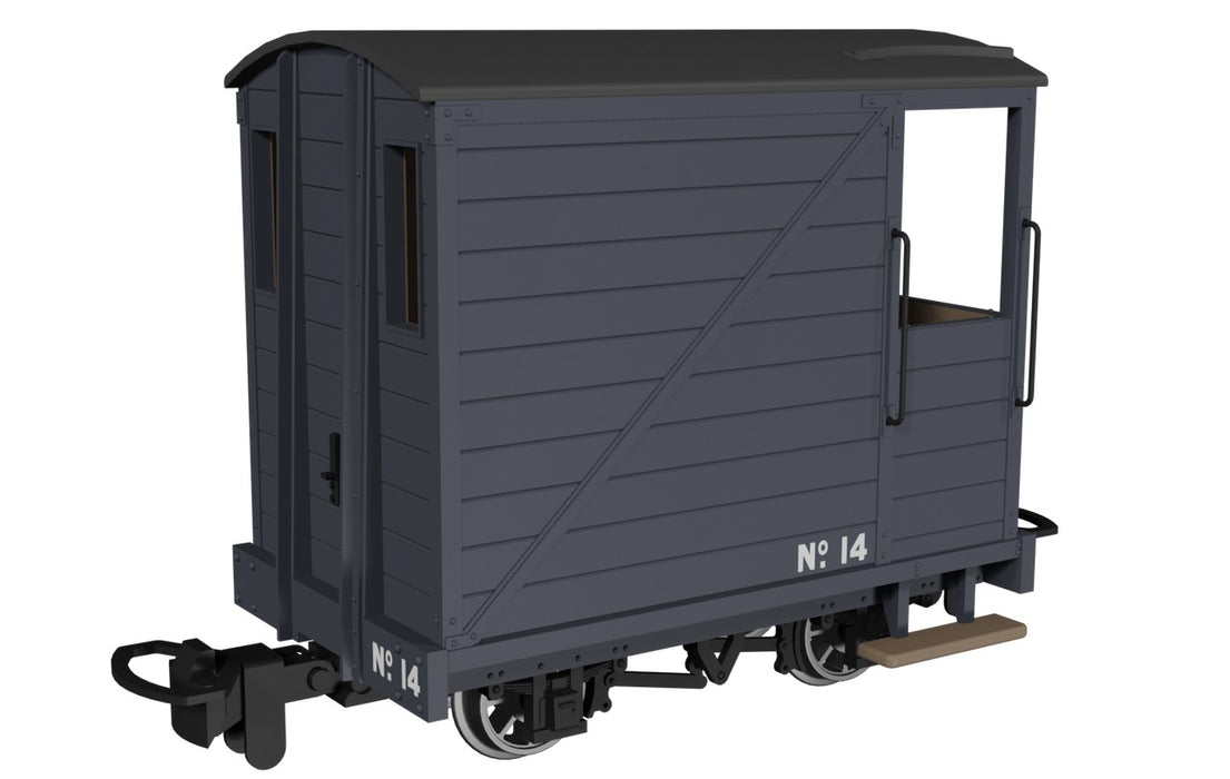 RAPIDO 990804 OO9 Gauge Single Veranda Brake Van – Plain Dark Grey No.14