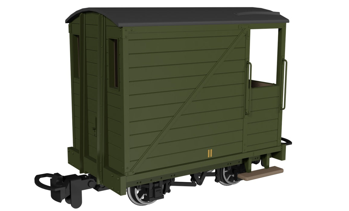 RAPIDO 990805 OO9 Gauge Single Veranda Brake Van – Plain Green No.11