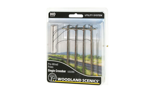 Woodland Scenics US2265 Pre Wired Poles - Single Crossbar (4pcs)
