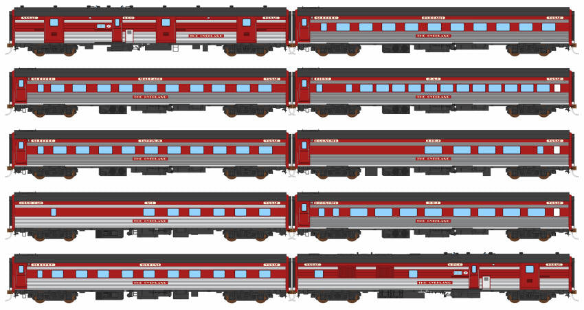 Auscision Models SPS-1 Overland set V+SAR Regal red 10 car set