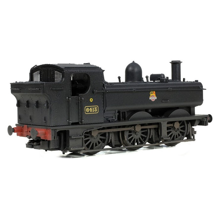 Graham Farish 371-986C GWR 64XX Pannier Tank Locomotive #6413 - BR Black (Early Emblem) Weathered