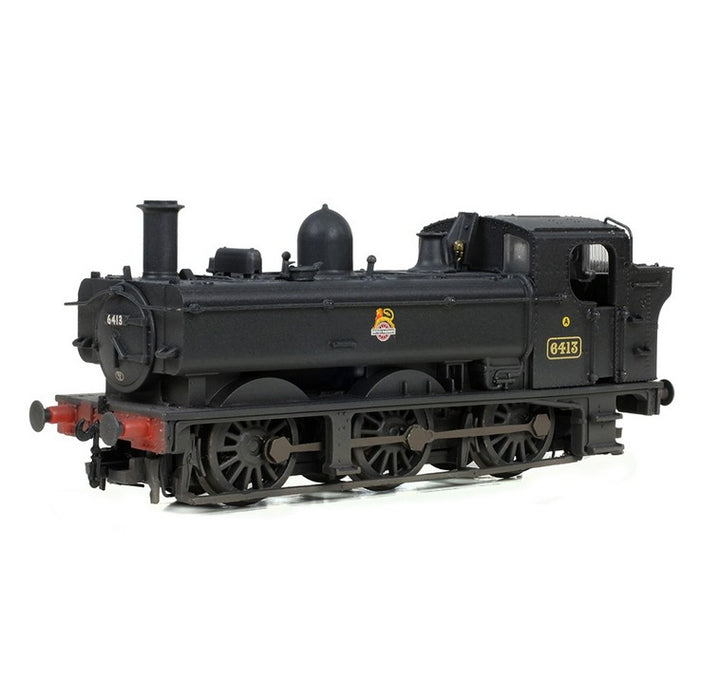 Graham Farish 371-986C GWR 64XX Pannier Tank Locomotive #6413 - BR Black (Early Emblem) Weathered