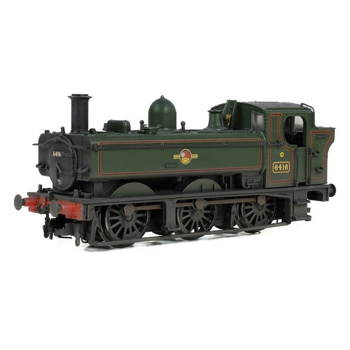 Graham Farish 371-987B GWR 64XX Pannier Tank Locomotive #6416 - BR Lined Green (Late Crest) Weathered