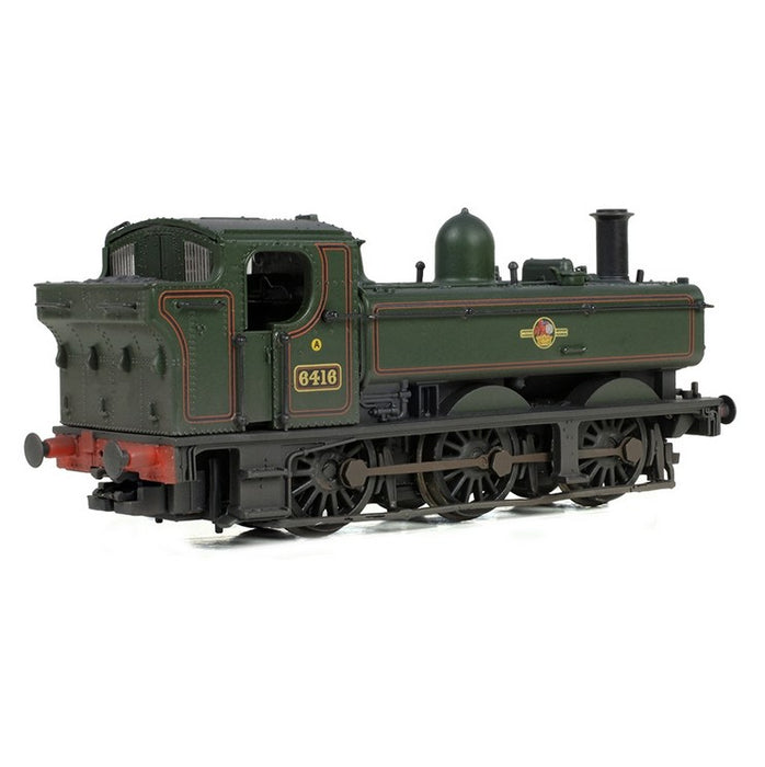 Graham Farish 371-987B GWR 64XX Pannier Tank Locomotive #6416 - BR Lined Green (Late Crest) Weathered