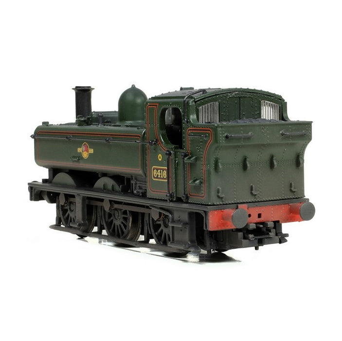 Graham Farish 371-987B GWR 64XX Pannier Tank Locomotive #6416 - BR Lined Green (Late Crest) Weathered