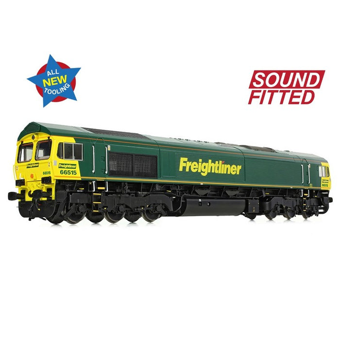 Branchline 50-001SF Class 66/5 Diesel Locomotive #66515 - Freightliner Green With DCC Sound