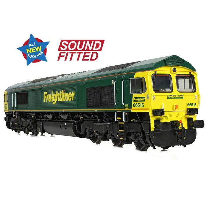 Branchline 50-001SF Class 66/5 Diesel Locomotive #66515 - Freightliner Green With DCC Sound