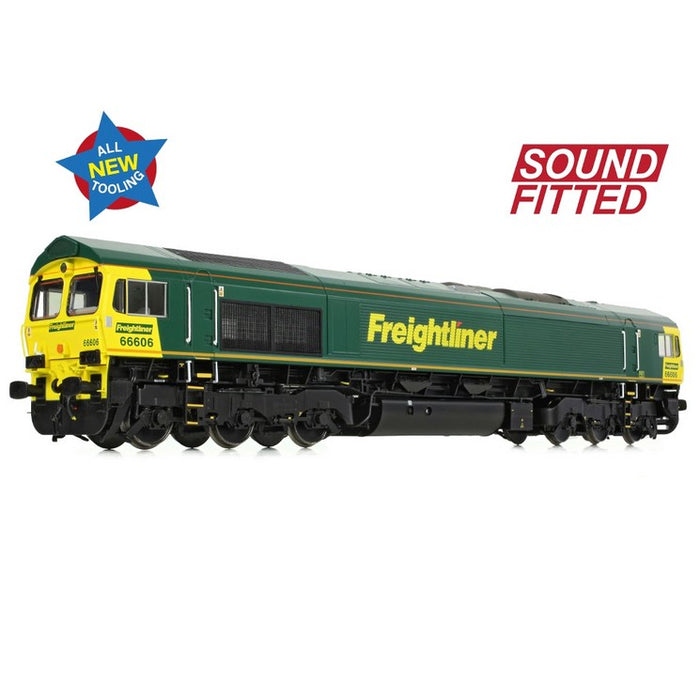Branchline 50-002SF Class 66/6 Diesel Locomotive #66606 - Freightliner Green With DCC Sound