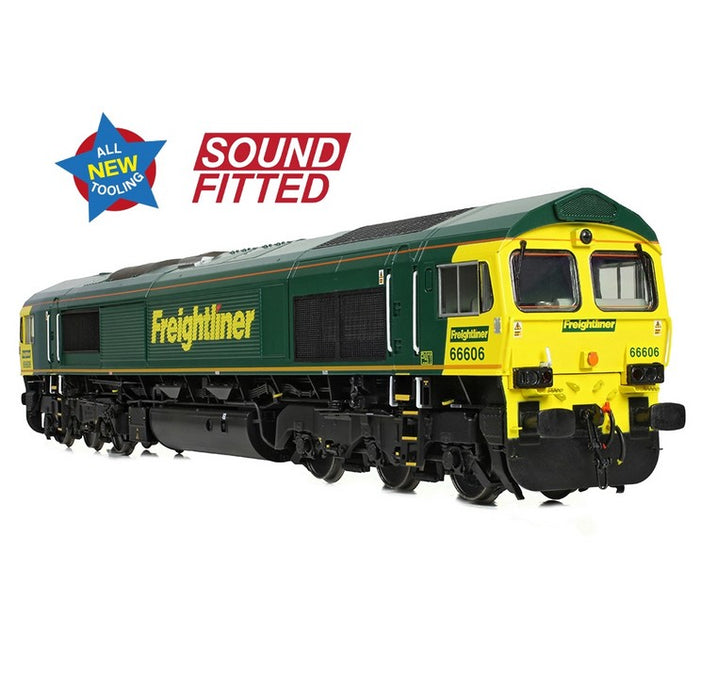 Branchline 50-002SF Class 66/6 Diesel Locomotive #66606 - Freightliner Green With DCC Sound