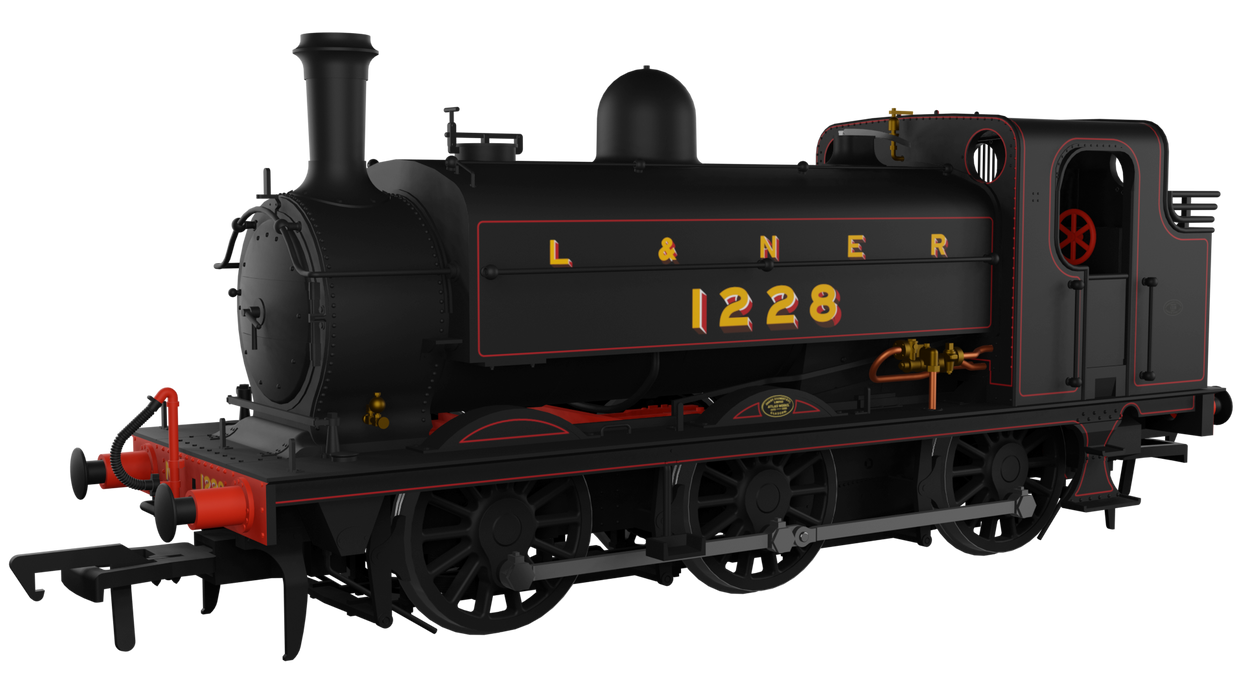 Rapido 958503 LNER J52/2 0-6-0T Steam Locomotive - Black with red ling No.1228 With DCC Sound