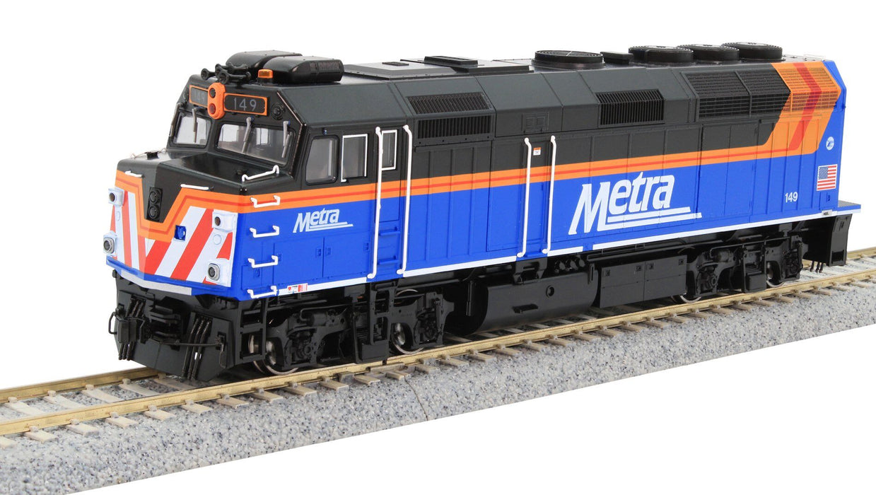 Kato 37-6575 (HO) EMD F40PH Diesel Locomotive - with Ditchlights Chicago Metra New Paint #149