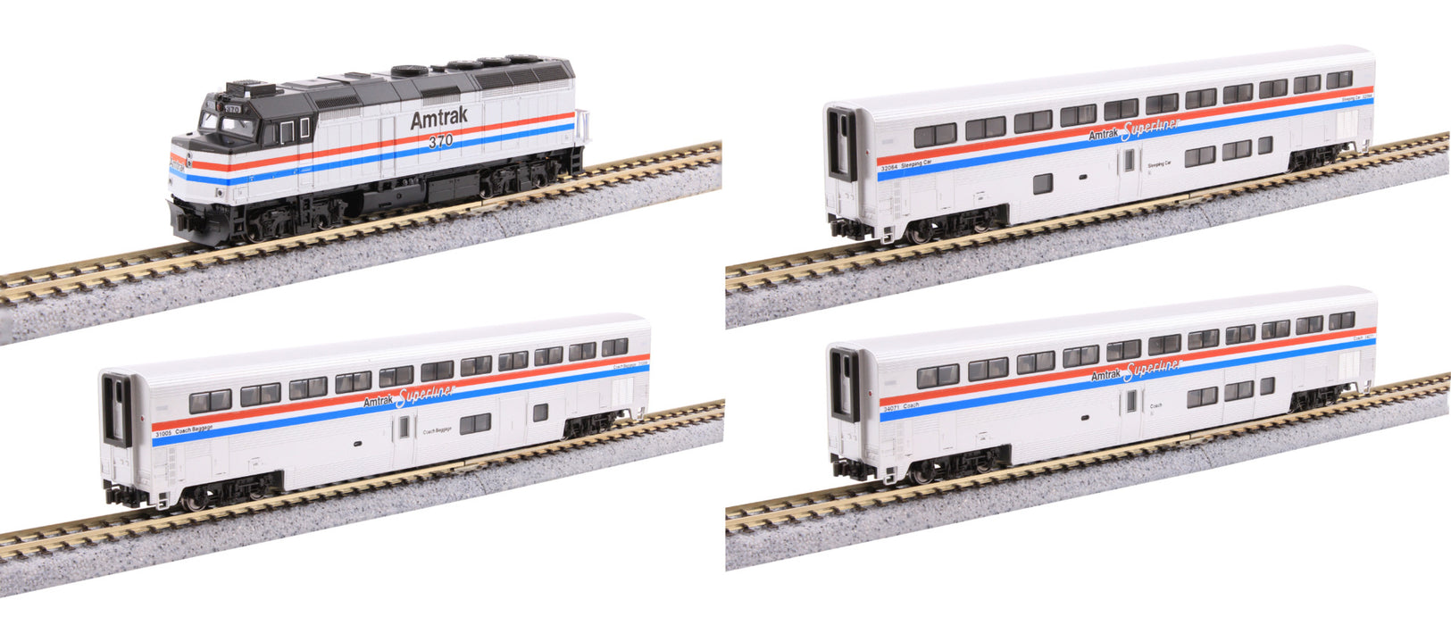 Kato 106-3530 N Amtrak F40PH & Superliner Phase III 4-Unit Set