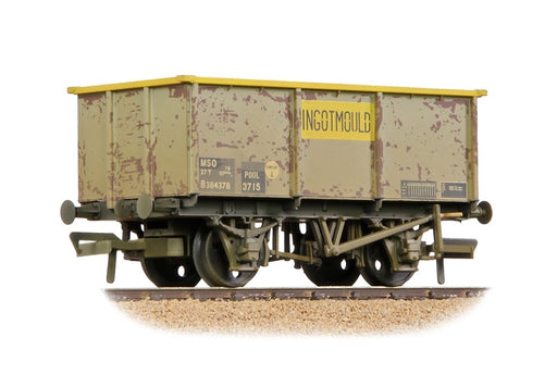 Branchline 37-283 BR 27T MSO Steel Tippler Wagon - BR Grey & Yellow 'INGOTMOULD' Weathered