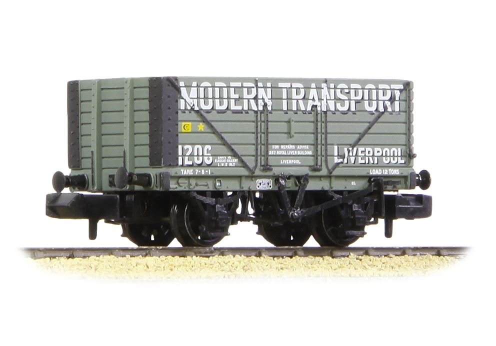Graham Farish 377-129 8 Plank Wagon End Door Freight Wagon - 'Modern Transport Liverpool' Grey
