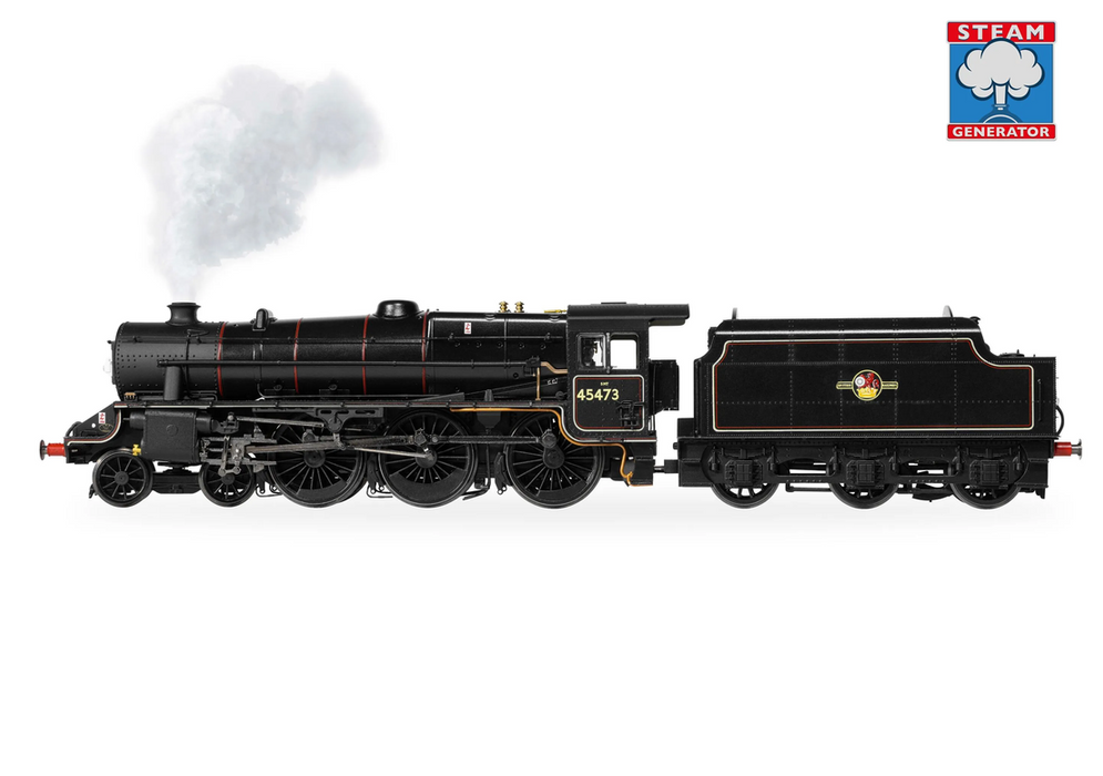 Hornby R30475SS BR (Late) - Stanier 5MT Steam Locomotive - 'Black 5' - 45473 - With Steam Generator and DCC Sound