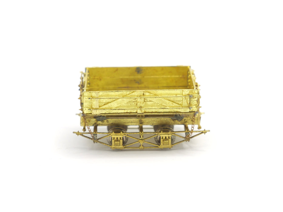 SECONDHAND P.S.Co West Side Lumber .Co Side Dump Ballast Wagons (3 pack) - HOn3 Brass Unpainted 