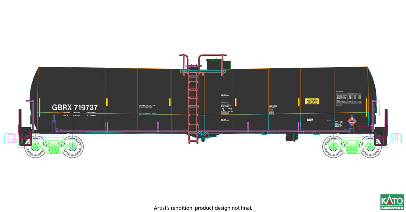 Kato 106-4801 Greenbrier Tank Car 8 Car Set, GBRX Set A