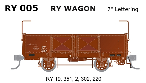 SDS Models RY005 RY wagon 7" lettering (5 wagon pack)
