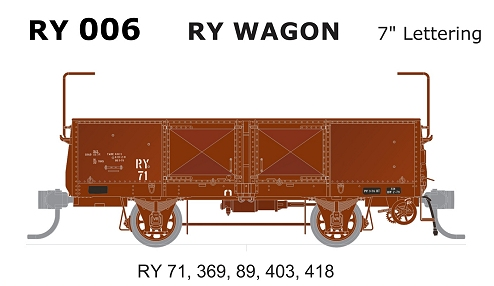 SDS Models RY006 RY wagon 7" lettering (5 wagon pack)