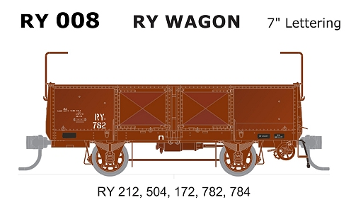 SDS Models RY008 RY wagon 7" lettering (5 wagon pack)