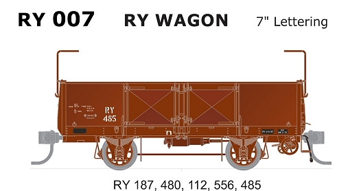 SDS Models RY007 RY wagon 7" lettering (5 wagon pack)