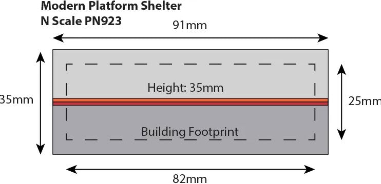 Metcalfe PN923 N Scale Modern Day Platform Shelter
