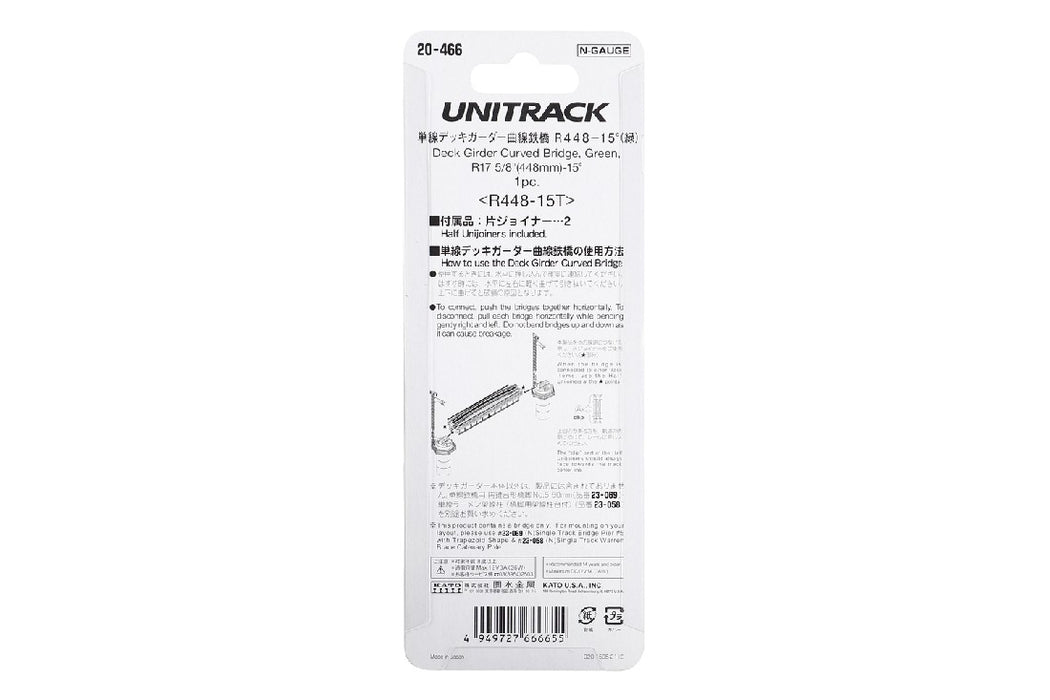 Kato 20-466 Single Curve Girder Bridge, Green 448mm (17.6') Radius 15 Degree