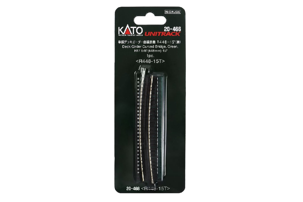 Kato 20-466 Single Curve Girder Bridge, Green 448mm (17.6') Radius 15 Degree