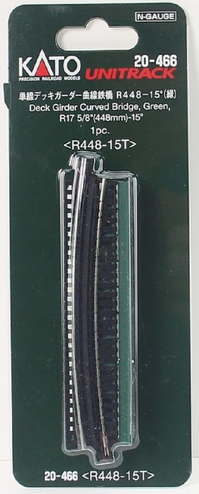 Kato 20-466 Single Curve Girder Bridge, Green 448mm (17.6') Radius 15 Degree