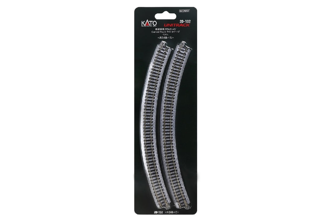 Kato 20-132 348mm (13 3/4") Radius 45 Degree Curve Track (4 pcs)