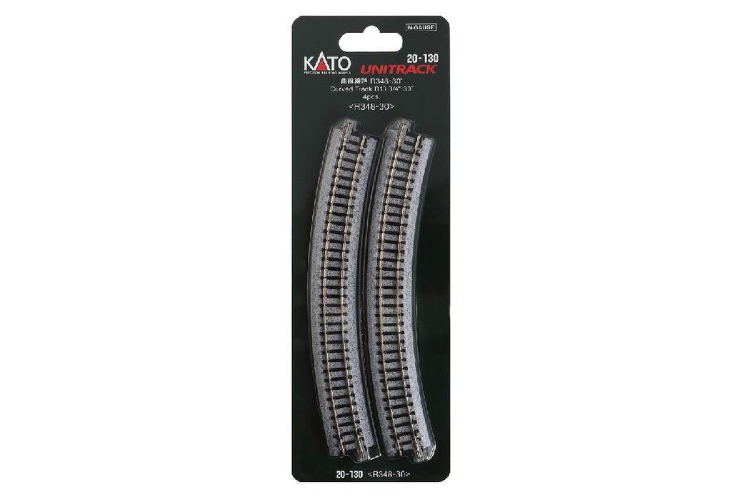 Kato 20-130 348mm (13 3/4") Radius 30 Degree Curve Track (4 pcs)