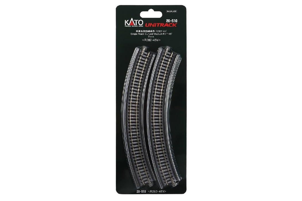 Kato 20-510 282mm (11") Radius 45 Single Track Viaduct Curve Track (2 pcs)