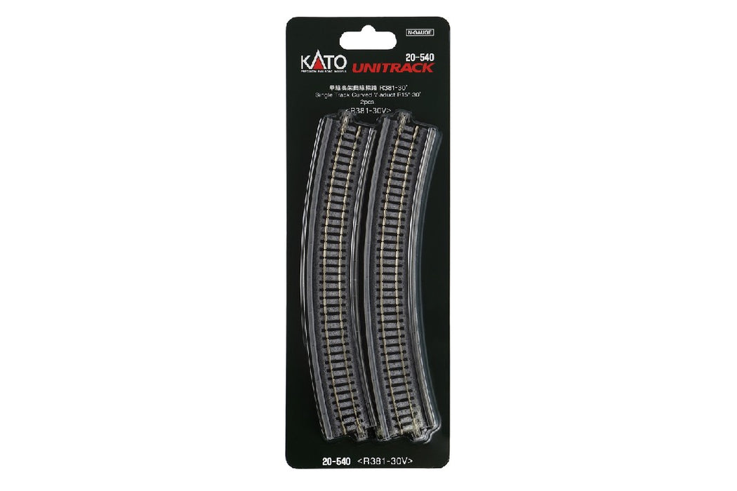 Kato 20-540 381mm (15") Radius 30 Single Track Viaduct Curve Track (2 pcs)