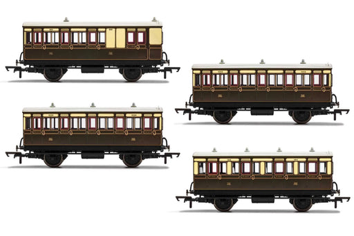 Hornby Bulk Pack - GWR 4-Wheel Coaches (4pcs) (R40111, R40112, R40112A, R40114)