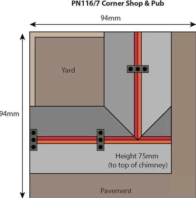 Metcalfe PN116 N Scale Corner Shop and Pub