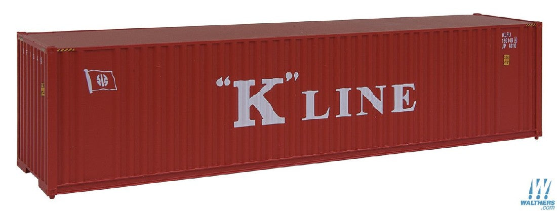 WALTHERS 949-8203 40' Hi Cube Corrugated Container with Flat Roof - K-Line