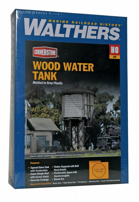 WALTHERS 933-3531 Wood Water Tank -- Kit -8.7 x 9.6 x 16.5cm