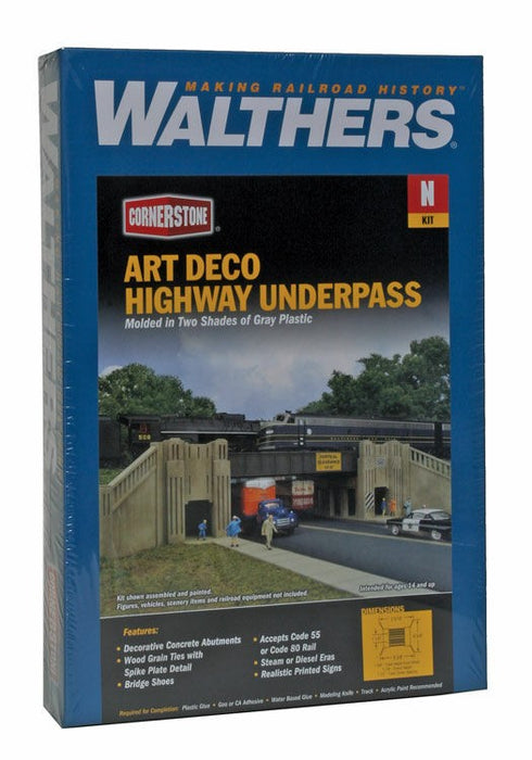WALTHERS 933-3800 Art Deco Highway Underpass -21.2 x 16.8 x 4.7cm