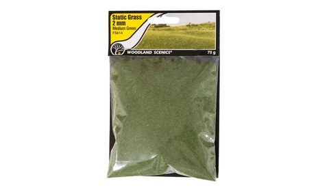 WOODLAND SCENICS FS614 2mm Static Grass Medium Green (70g)