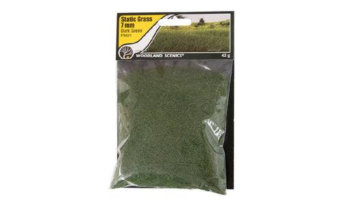 WOODLAND SCENICS FS621 7mm Static Grass Dark Green (42g)