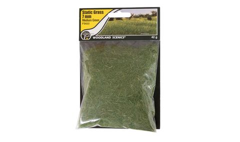 WOODLAND SCENICS FS622 7mm Static Grass Medium Green (42g)