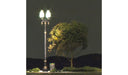WOODLAND SCENICS JP5640 N DBLE LAMP POST (3)