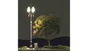 WOODLAND SCENICS JP5640 N DBLE LAMP POST (3)