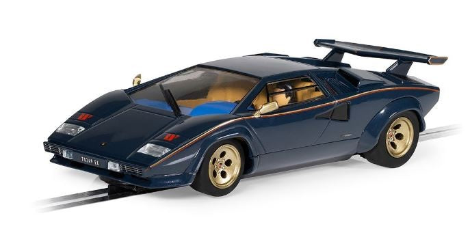 Scalextric C4411 LAMBORGHINI COUNTACH - WALTER WOLF - BLUE AND GOLD