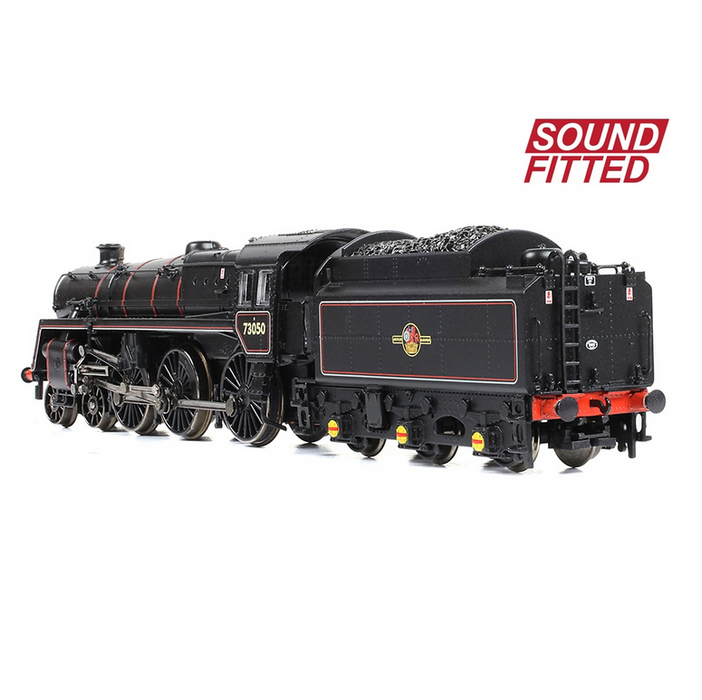 Graham Farish 372-729SF BR Standard 5MT with BR1 Tender 73050 BR Lined Black Late Crest with DCC Sound