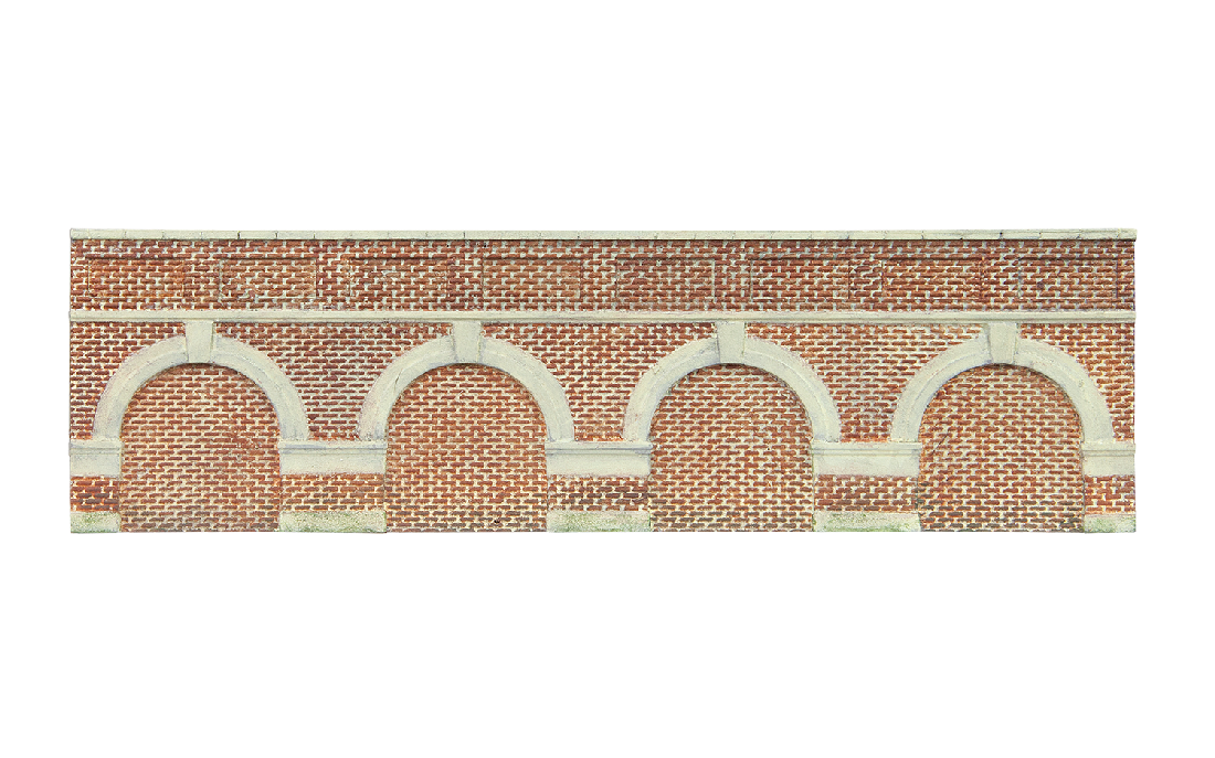 Hornby R7388 LOW LEVEL RETAING WALLS RED BRICK 2