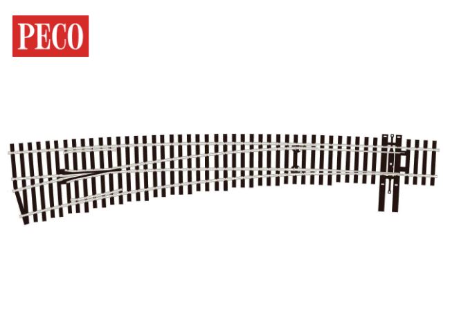 Peco SL-E8377 Curved Turnout, #7 Radius, Left Hand