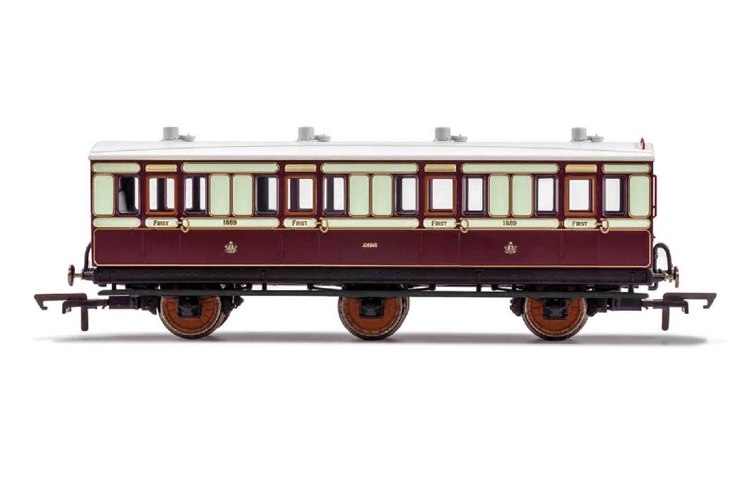 Hornby R40119 LNWR, 6 Wheel Coach, 1st Class, Fitted Lights, 1889 - Era 2