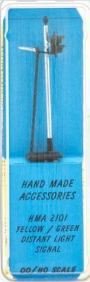 Hand Made Accessories HMA2101 HO Scale - 2 Aspect Yellow/ Green Distant Signal